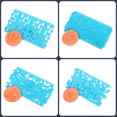 Khuôn Nhấn Đậu Xôi Hoa Tạo Vân Hoa Văn CT5 (set 4 cái - nhiều mẫu) trang trí xôi hoa đậu, bánh các loại