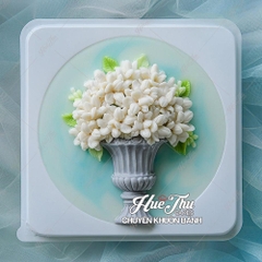 Khuôn silicon Bình Hoa làm bánh rau câu 3D 4D nhấn xôi, fondant, socola, nến hanmade