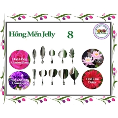 Kim làm thạch rau câu 3D Hoa Hồng, Hoa Súng, Cẩm Chướng, Hoa Cúc (bộ 10 kim SET 26)