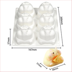 Khuôn silicon Chuột Hamster A33 (vỉ 6 hình) làm bánh rau câu 3D 4D nhấn xôi, fondant, socola, nến hanmade