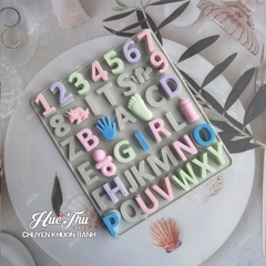 Khuôn silicon Bộ Chữ Số Bình Bú 3cm A10 làm bánh rau câu 3D 4D nhấn xôi, chè trôi nước, socola, nến hanmade