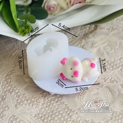 Khuôn silicon Con Heo 6.8cm A105 (bộ 4 khuôn) làm bánh rau câu 3D 4D nhấn xôi, fondant, socola, nến hanmade
