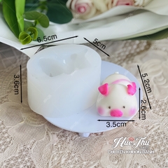 Khuôn silicon Con Heo 6.8cm A105 (bộ 4 khuôn) làm bánh rau câu 3D 4D nhấn xôi, fondant, socola, nến hanmade