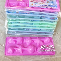 Khuôn rau câu, khay đá Tôm Ốc Sò (12 viên) làm bánh rau câu 3D 4D nhấn xôi, fondant, socola, nến hanmade