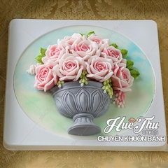 Khuôn silicon Bình Hoa làm bánh rau câu 3D 4D nhấn xôi, fondant, socola, nến hanmade