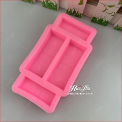 Khuôn silicon Thỏi Vàng Nhỏ (vỉ 4 thỏi) làm bánh rau câu 3D 4D nhấn xôi, fondant, socola, nến hanmade