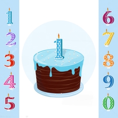 Khuôn silicon Nến Số Sinh Nhật (vỉ 0-9) A104 làm bánh rau câu 3D 4D nhấn xôi, fondant, socola, nến hanmade