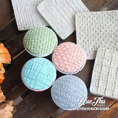 Khuôn silicon ép đậu Mặt Len Đan 10*10cm (4 mặt) nhấn xôi hoa, fondant, chè trôi nước