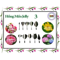 Kim làm thạch rau câu 3D Hoa Tulip, Sao Nhái, Mẫu Đơn, Cẩm Tú Cầu (bộ 10 kim SET 32)