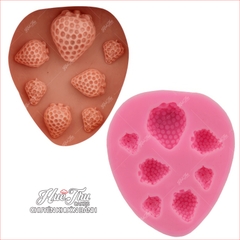 Khuôn silicon quả Dâu Tây làm bánh rau câu 3D 4D nhấn xôi, fondant, socola, nến hanmade