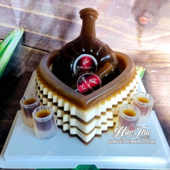 Khuôn silicon ly rượu nhỏ (4 ly) 4cm làm bánh rau câu 3D 4D nhấn xôi, fondant, socola, nến hanmade