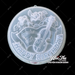 Khuôn rau câu, nhấn xôi Cây Đàn 30x7cm (có chữ Happy Birthday) Vĩnh Trường làm bánh rau câu, ép xôi