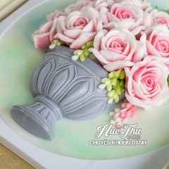 Khuôn silicon Bình Hoa làm bánh rau câu 3D 4D nhấn xôi, fondant, socola, nến hanmade