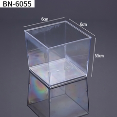 Ly nhựa Vuông HC3 (10 cái) - Hộp nhựa đựng bánh vuông đựng bánh rau câu, bông lan, pudding