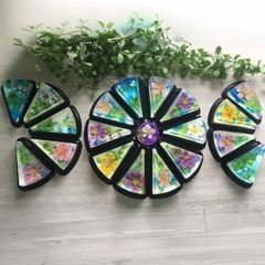 Khuôn silicon tròn 8 ngăn tam giác làm bánh rau câu 3D 4D nhấn xôi, fondant, socola, nến hanmade