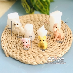 Khuôn silicon Chó Mèo Thú Cưng A148 (nhiều mẫu) làm bánh rau câu 3D 4D nhấn xôi, fondant, socola, nến hanmade