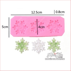 Khuôn silicon Bông Tuyết làm bánh rau câu 3D 4D nhấn xôi, fondant, socola, nến hanmade