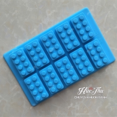 Khuôn silicon Lego Lắp Ráp làm bánh rau câu 3D 4D nhấn xôi, fondant, socola, nến hanmade