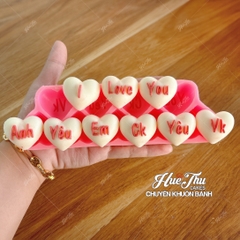 Khuôn silicon Bộ Chữ Tình Yêu I Love You làm bánh rau câu 3D 4D nhấn xôi, fondant, socola, nến hanmade