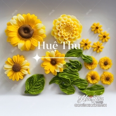 Khuôn silicon hoa Cúc trung (vỉ nhiều bông) làm bánh rau câu 3D 4D nhấn xôi, fondant, socola, nến hanmade