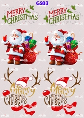 Tấm Decal Trong chủ đề Lễ Giáng Sinh - Noel, chữ dán tem dán lên bánh trang trí bánh rau câu tiện lợi (nhiều mẫu)