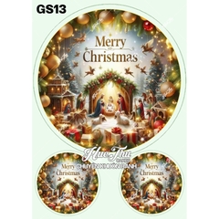 Tấm Decal Trong chủ đề Lễ Giáng Sinh - Noel, chữ dán tem dán lên bánh trang trí bánh rau câu tiện lợi (nhiều mẫu)