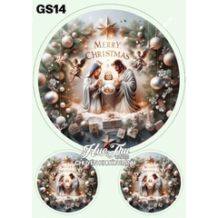 Tấm Decal Trong chủ đề Lễ Giáng Sinh - Noel, chữ dán tem dán lên bánh trang trí bánh rau câu tiện lợi (nhiều mẫu)