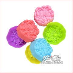 Khuôn silicon Nhiều Loại Hoa 5cm (10 cái) làm bánh rau câu, nhấn xôi, bánh da lợn