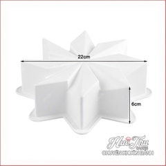 Khuôn silicon Ngôi Sao 8 Cánh 22cm làm bánh rau câu 3D 4D nhấn xôi, fondant, socola, nến hanmade