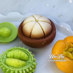 Khuôn silicon quả Măng Cụt, quả Hồng làm bánh rau câu 3D 4D nhấn xôi, fondant, socola, nến hanmade