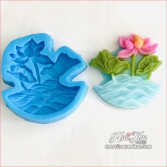 Khuôn silicon Mặt Cành Sen A120 làm bánh rau câu 3D 4D nhấn xôi, fondant, socola, nến hanmade