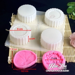 Combo khuôn nhấn xôi Mặt Sen, Lá Sen, Đế Xôi Tròn in xôi, ép xôi hoa đậu Hoa Sen