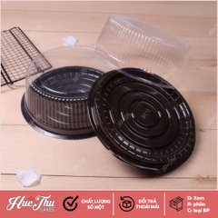 Hộp đựng bánh tròn 20cm đế đen A024 (10 hộp)