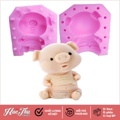 Khuôn silicon Heo ngồi 7.5x6cm làm bánh rau câu 3D 4D nhấn xôi, fondant, socola, nến hanmade