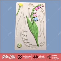 Khuôn silicon cành hoa Linh Lan 12x19cm làm bánh rau câu 3D 4D nhấn xôi, fondant, socola, nến hanmade