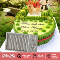 Khuôn silicon cây tre, cây trúc có lá 17.5*10.5cm ốp viền bánh rau câu 3D, 4D