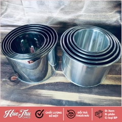 Bộ 5 khuôn nhôm tròn cao 18cm rộng 12/14/16/18/20cm dùng làm bánh rau câu, bánh các loại