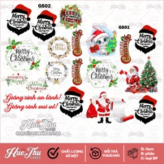 Tấm Decal Trong chủ đề Lễ Giáng Sinh - Noel, chữ dán tem dán lên bánh trang trí bánh rau câu tiện lợi (nhiều mẫu)