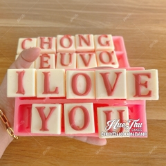 Khuôn silicon Bộ Chữ Tình Yêu I Love You làm bánh rau câu 3D 4D nhấn xôi, fondant, socola, nến hanmade