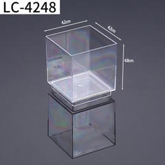 Ly nhựa Vuông HC3 (10 cái) - Hộp nhựa đựng bánh vuông đựng bánh rau câu, bông lan, pudding
