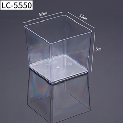 Ly nhựa Vuông HC3 (10 cái) - Hộp nhựa đựng bánh vuông đựng bánh rau câu, bông lan, pudding