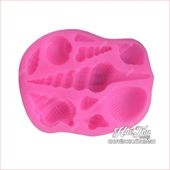 Khuôn silicon Vỏ Sò, Ốc Biển (vỉ nhiều chi tiết) làm bánh rau câu 3D 4D nhấn xôi, fondant, socola, nến hanmade