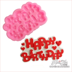 Khuôn silicon chữ Happy Birthday 7cm (nhiều mẫu) làm bánh rau câu 3D 4D nhấn xôi, fondant, socola, nến hanmade