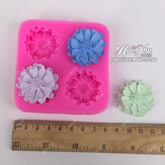 Khuôn silicon hoa Cúc trung (vỉ nhiều bông) làm bánh rau câu 3D 4D nhấn xôi, fondant, socola, nến hanmade