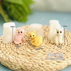 Khuôn silicon Chó Mèo Thú Cưng A148 (nhiều mẫu) làm bánh rau câu 3D 4D nhấn xôi, fondant, socola, nến hanmade