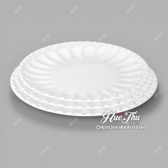 Đĩa Nhựa Tròn Melamine Hoa Vạn Cánh (nhiều size), Đĩa Tròn Mâm Cúng - trang trí đồ ăn, bàn tiệc, mâm cúng