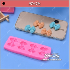 Khuôn silicon Cái Nơ A12 (vỉ 4 hình) làm bánh rau câu 3D 4D nhấn xôi, chè trôi nước, socola, nến hanmade