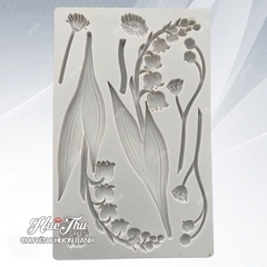 Khuôn silicon cành hoa Linh Lan 12x19cm làm bánh rau câu 3D 4D nhấn xôi, fondant, socola, nến hanmade