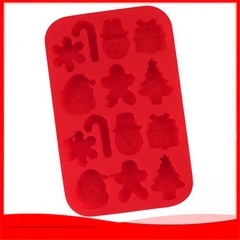 Khuôn silicon Bông Tuyết, Ông Già Noel A97 (vỉ 14 hình) làm bánh rau câu 3D 4D nhấn xôi, fondant, socola, nến hanmade