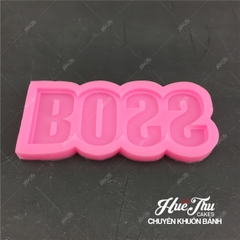 Khuôn silicon Chữ BOSS 9.7cm (bánh tặng sếp) làm bánh rau câu 3D 4D nhấn xôi, fondant, socola, nến hanmade